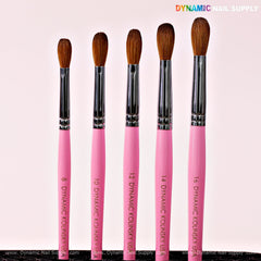 Dynamic 100% Pure Kolinsky Hair Brush (Pink handle - Crimped or Not) for Nails Acrylic Application