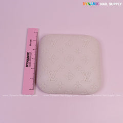 (White LV Engrave - Grain) Elbow Rest Pad for Nail Tech : PU Leather, Built for Long Hours Usage