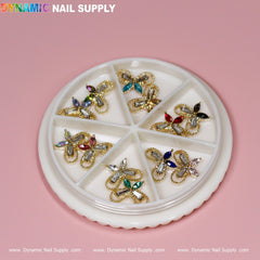 12 pcs Gold Luxury Butterfly-shape Nail Charms