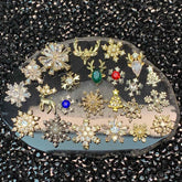 24 pcs Unique Design Snowflake Charm for Christmas nails art design