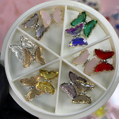 12 pcs Butterfly Rhinestone Charms for Nails Art Designer