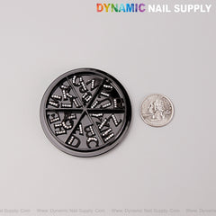 26pcs Black with Silver Rhinestone Letter Initial Nail Charms Alphabet A to Z Letters
