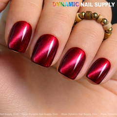 Bordeaux Cat Eye #1 - Magnetic Glassy Red Wine Shimmery Gel Polish