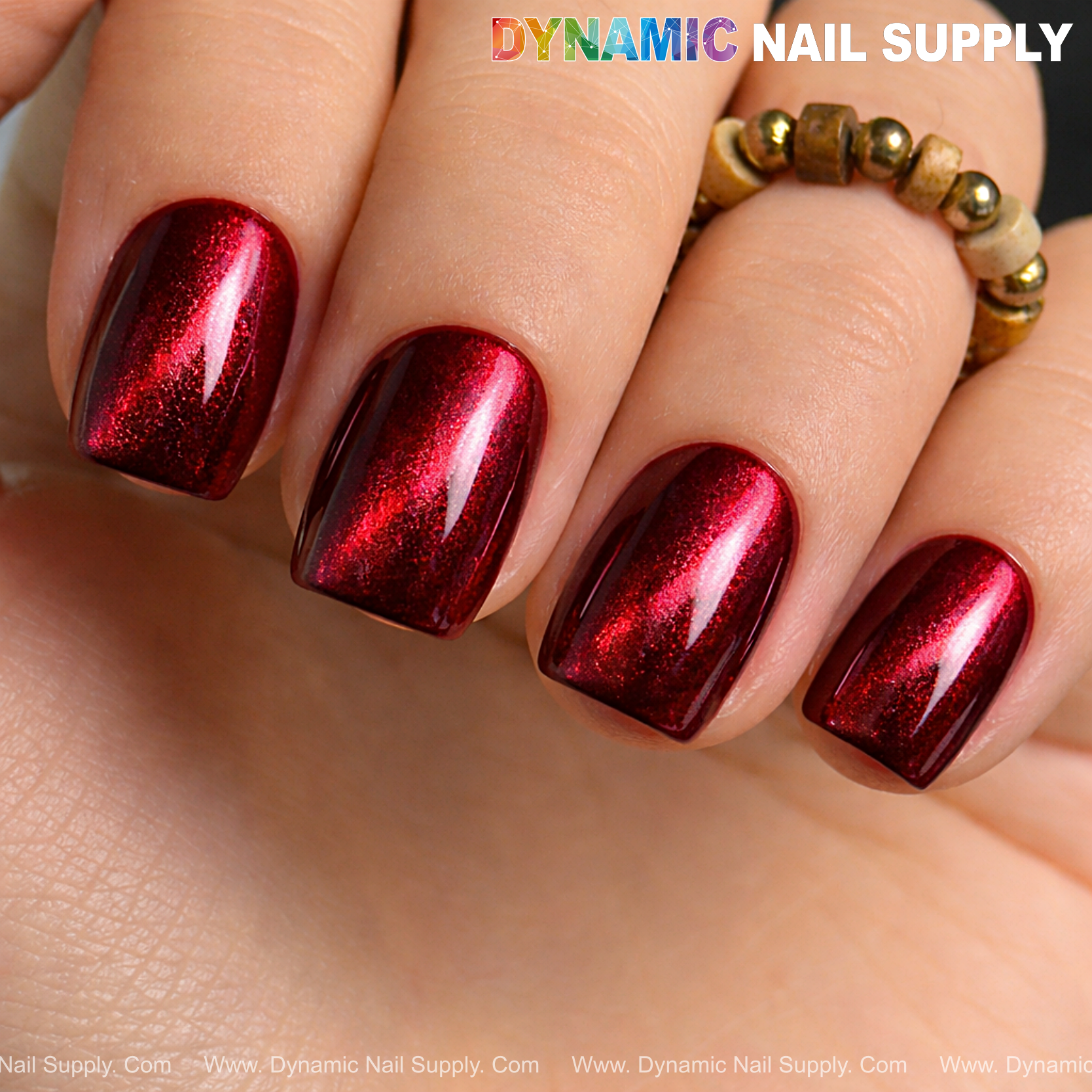Bordeaux Cat Eye #2 - Magnetic Glassy Red Wine Shimmery Gel Polish