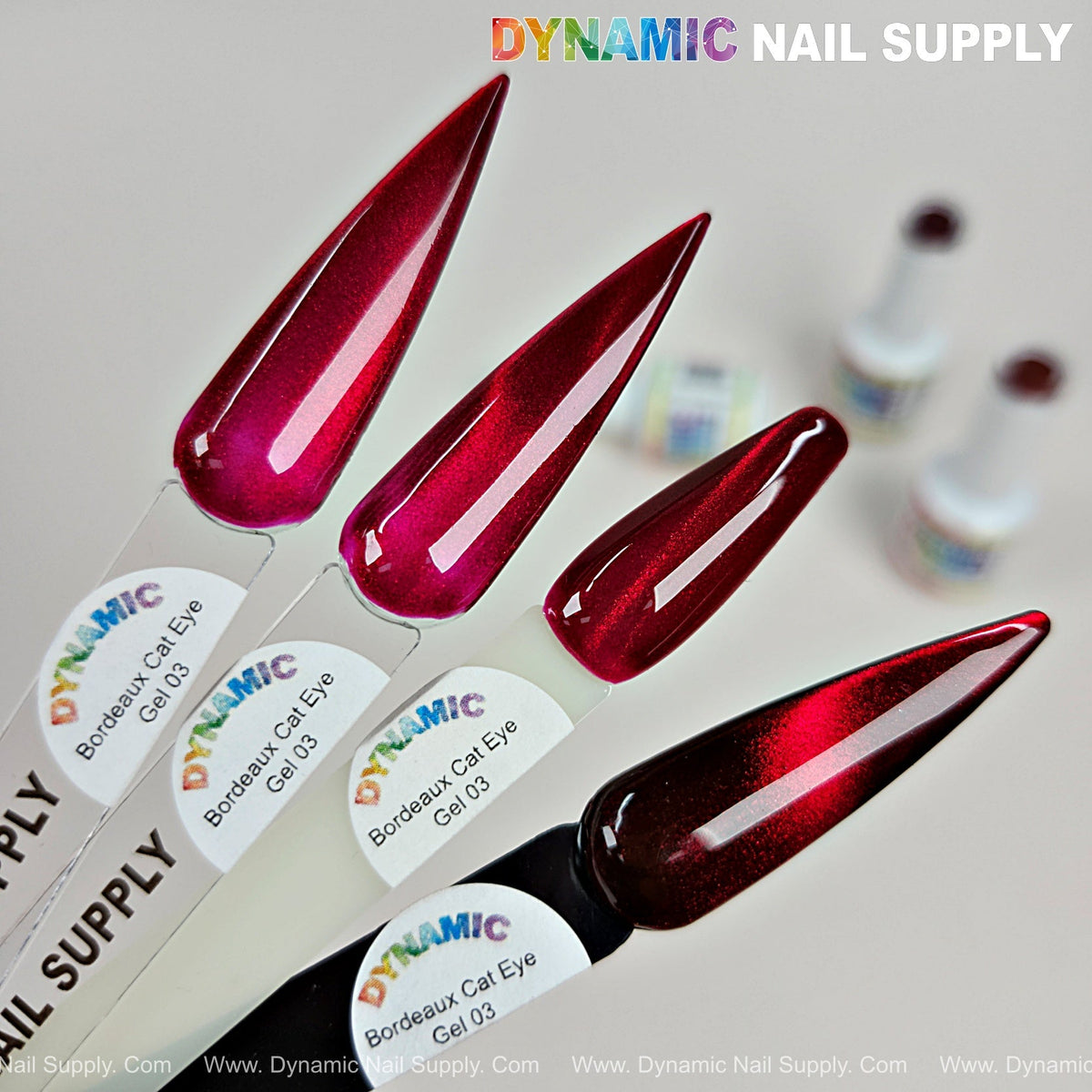 Bordeaux Cat Eye #3 - Magnetic Glassy Red Wine Shimmery Gel Polish