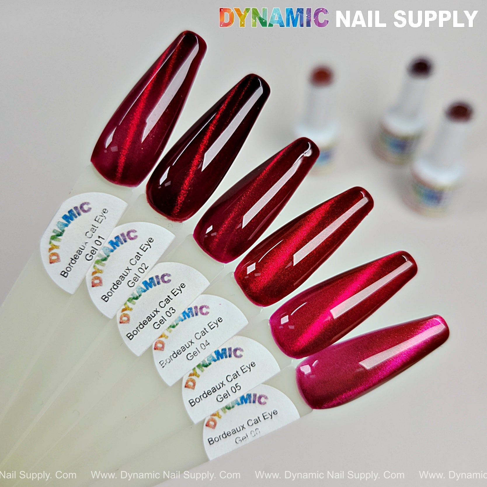 Bordeaux Cat Eye #4 - Magnetic Glassy Red Wine Shimmery Gel Polish