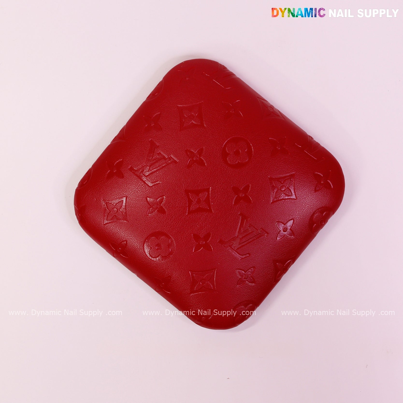 (Red LV Engrave) Elbow Pad for Nail Tech : Soft Pu Leather, Supportive, Built for Long Hours
