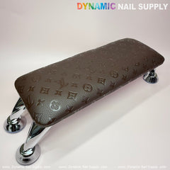 (Brown LV Pattern) Leather ArmRest with Pillow Cushion for Manicure Pedicure (Reposabrazos Para Manicura)