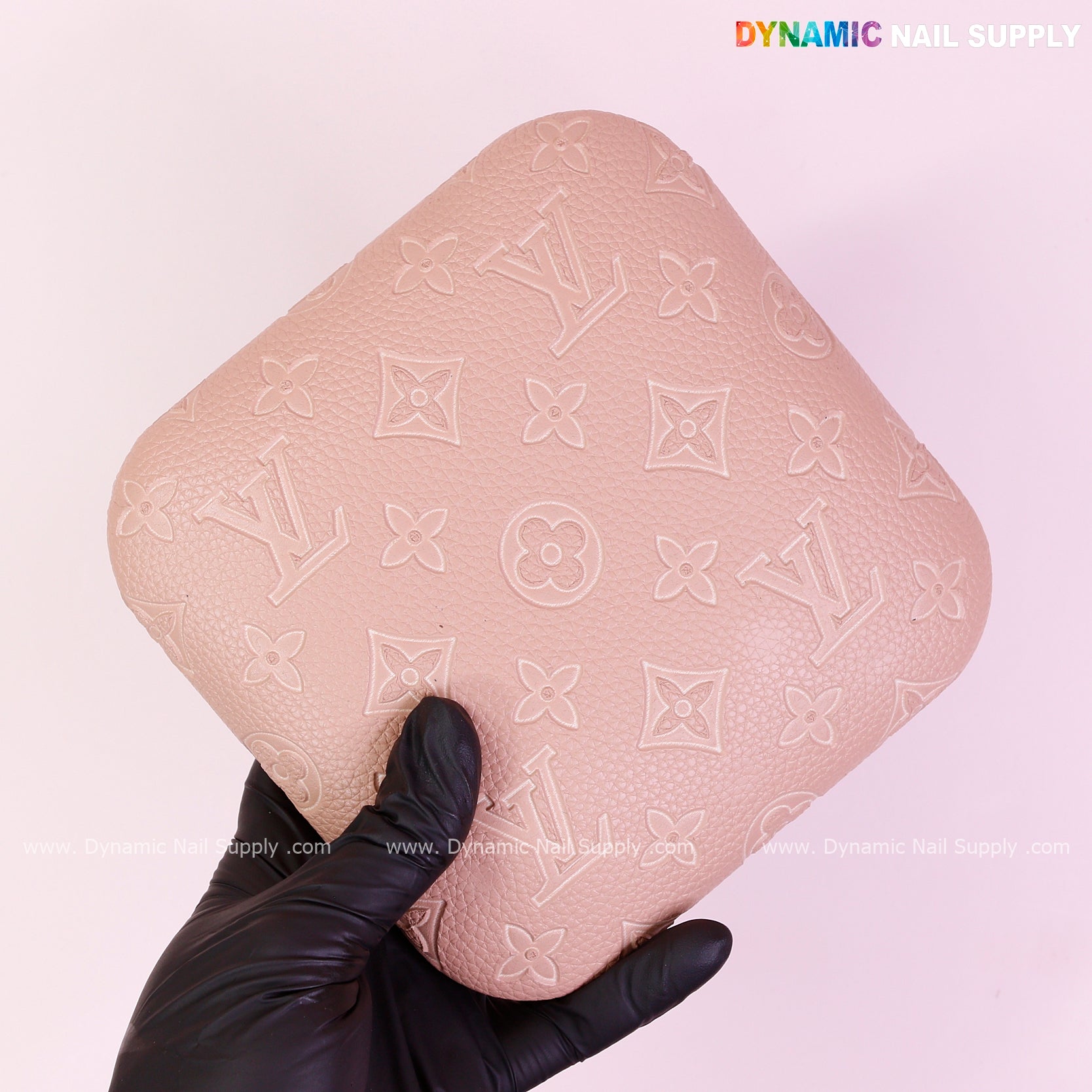 (Neutral skin Color LV Engrave) Elbow Pad Pillow for Nail Tech : Soft Pu Leather, Supportive, Built for Long Hours Usage