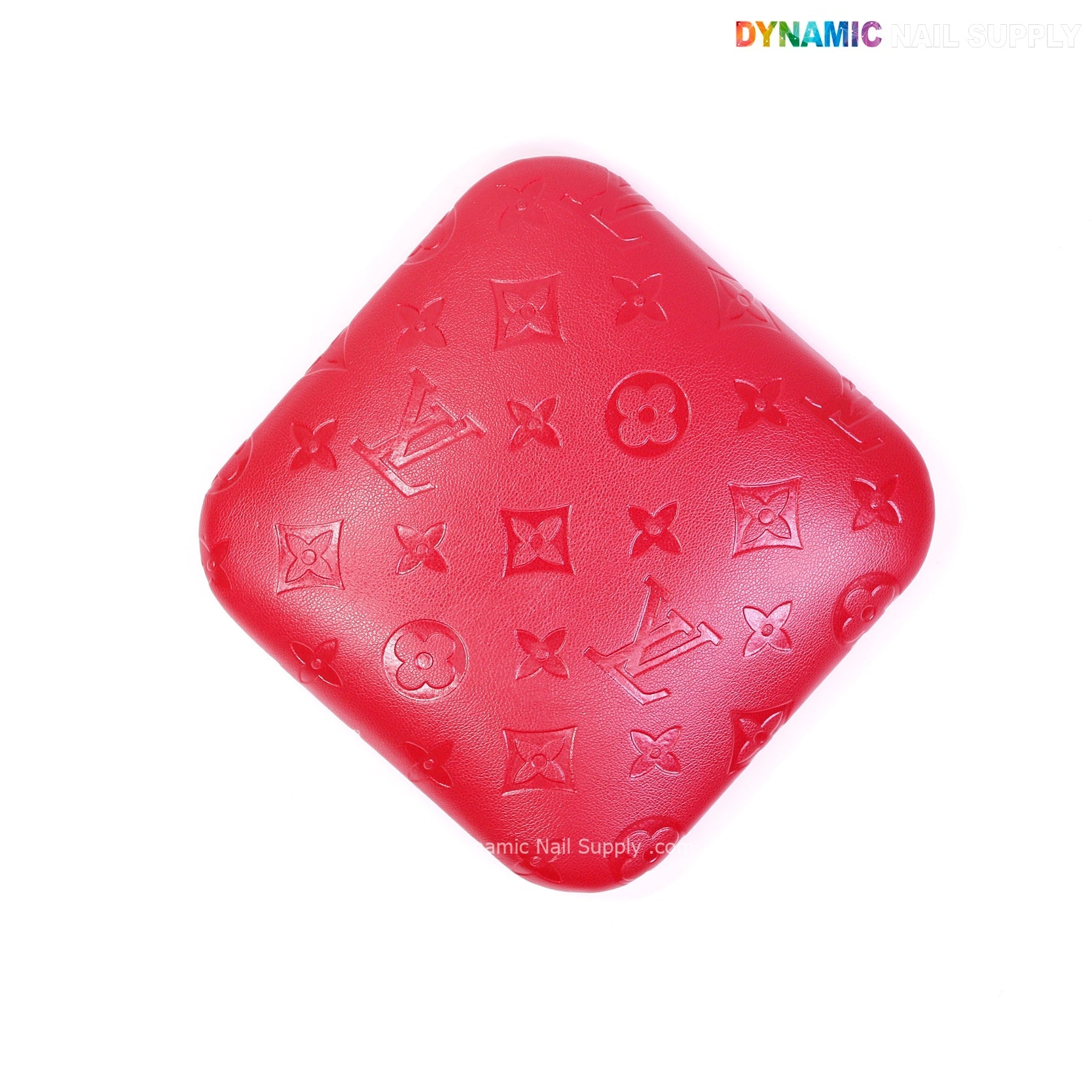 (Red LV Engrave) Elbow Pad for Nail Tech : Soft Pu Leather, Supportive, Built for Long Hours