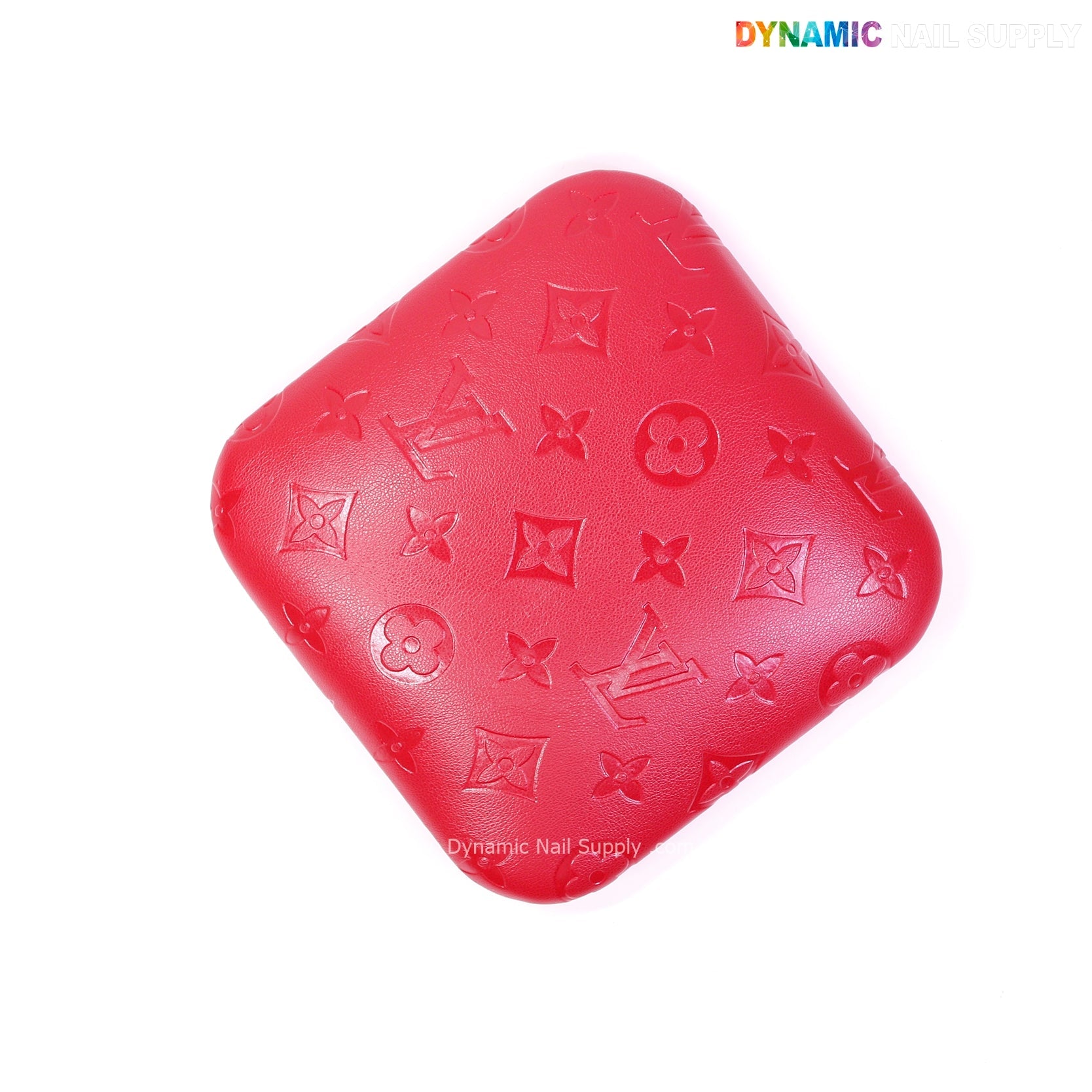 (Red LV Engrave) Elbow Pad for Nail Tech : Soft Pu Leather, Supportive, Built for Long Hours