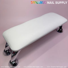 (White LV Pattern) Full-Grain Leather Armrest Cushion Pillow for Pedicure Manicure (Reposabrazos Para Manicura)