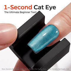 Black Cat Eye Nail Magnet U-Shape 5D Strong Magnetic Nail Art Tool for Cat Eye Gel Polish - Non-Slip Finger Stand for DIY & Salon