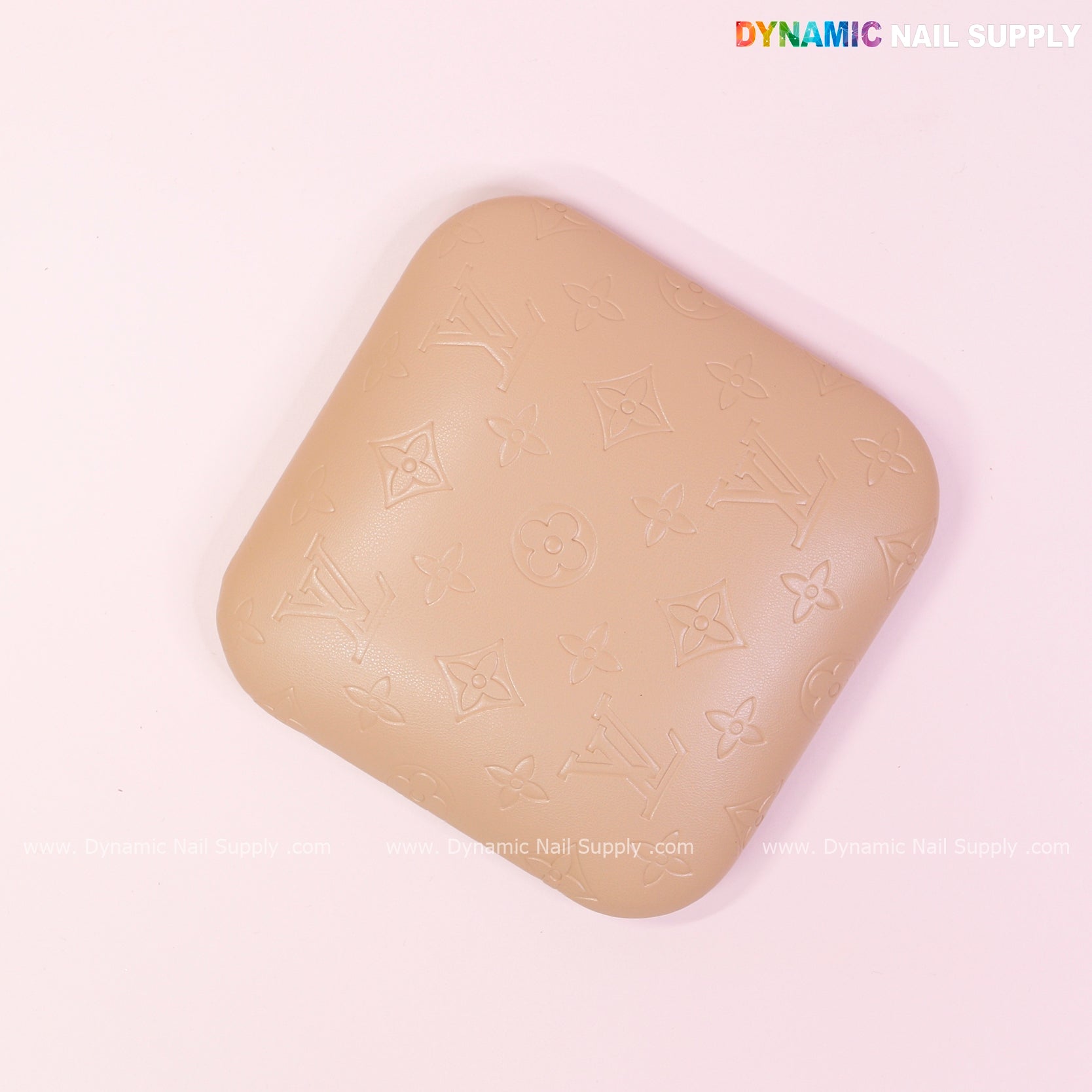 (Sesame Tan LV Engrave - Smooth skin) Elbow Rest Pillow for Nail Tech : Soft Pu Leather, Supportive, Built for Long Hours Usage