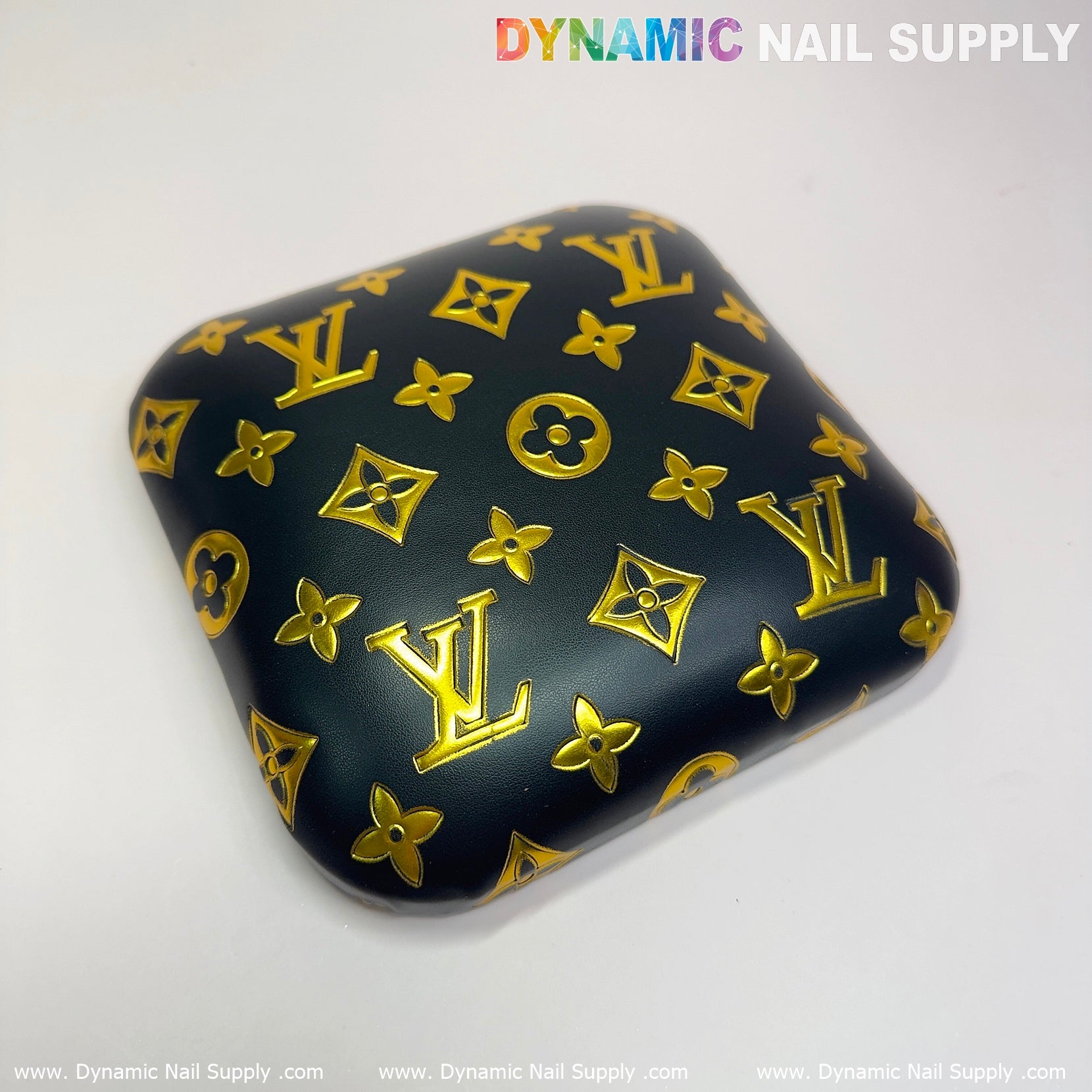 (BJ058 Black LV) Smooth Leather Elbow Cushion Pad Arm Rest Support for Manicure Nail Desk