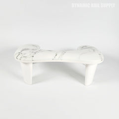 (White Marble) U-SHAPE Microfiber Leather Armrest with Cushion Pillow for Pedicure Manicure (Reposabrazos Para Manicura)