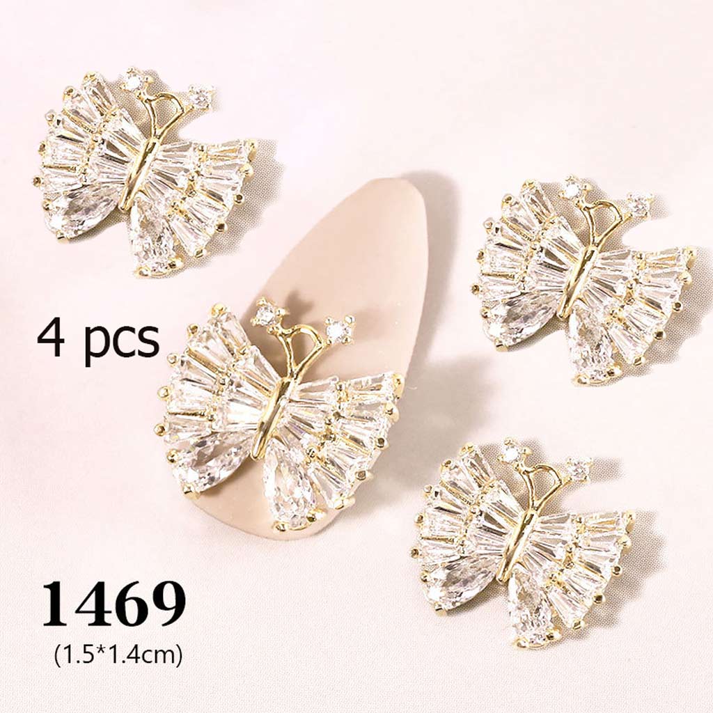 4 pcs 3D Butterfly Charm for Nails Art Design (code 1469)