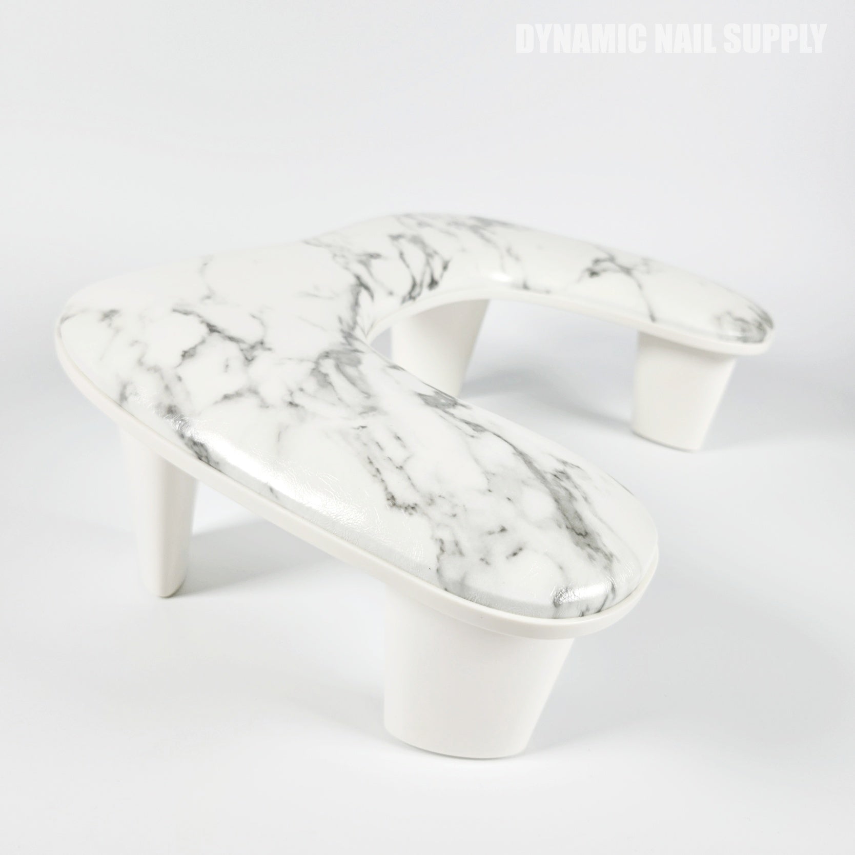 (White Marble) U-SHAPE Microfiber Leather Armrest with Cushion Pillow for Pedicure Manicure (Reposabrazos Para Manicura)