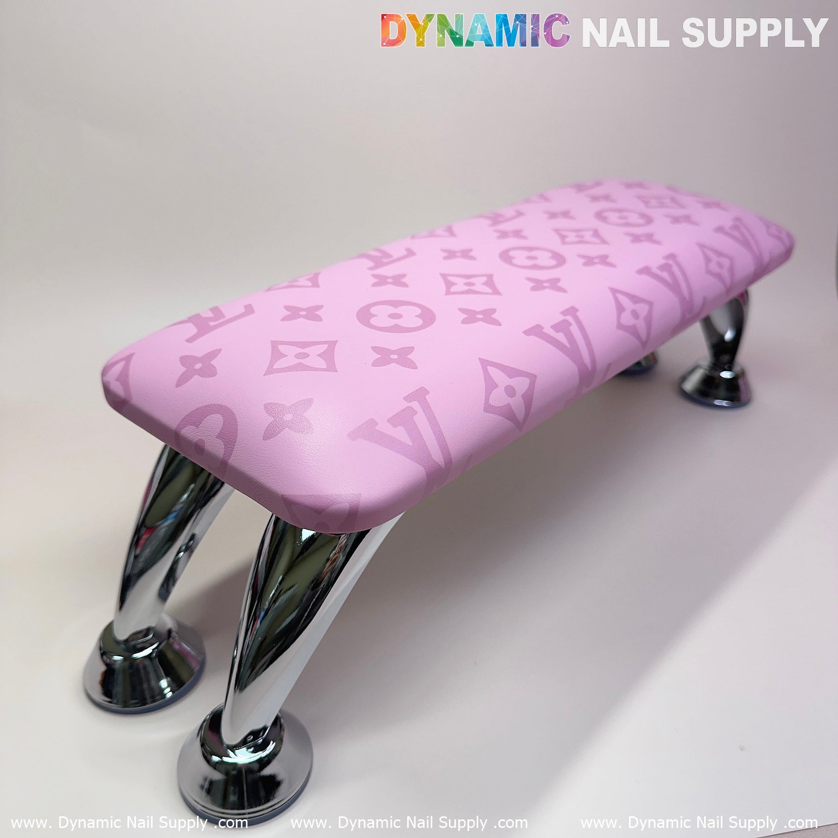 (Big Logo Pink LV Pattern) Leather Armrest Cushion Pillow for Pedicure Manicure (Reposabrazos Para Manicura)
