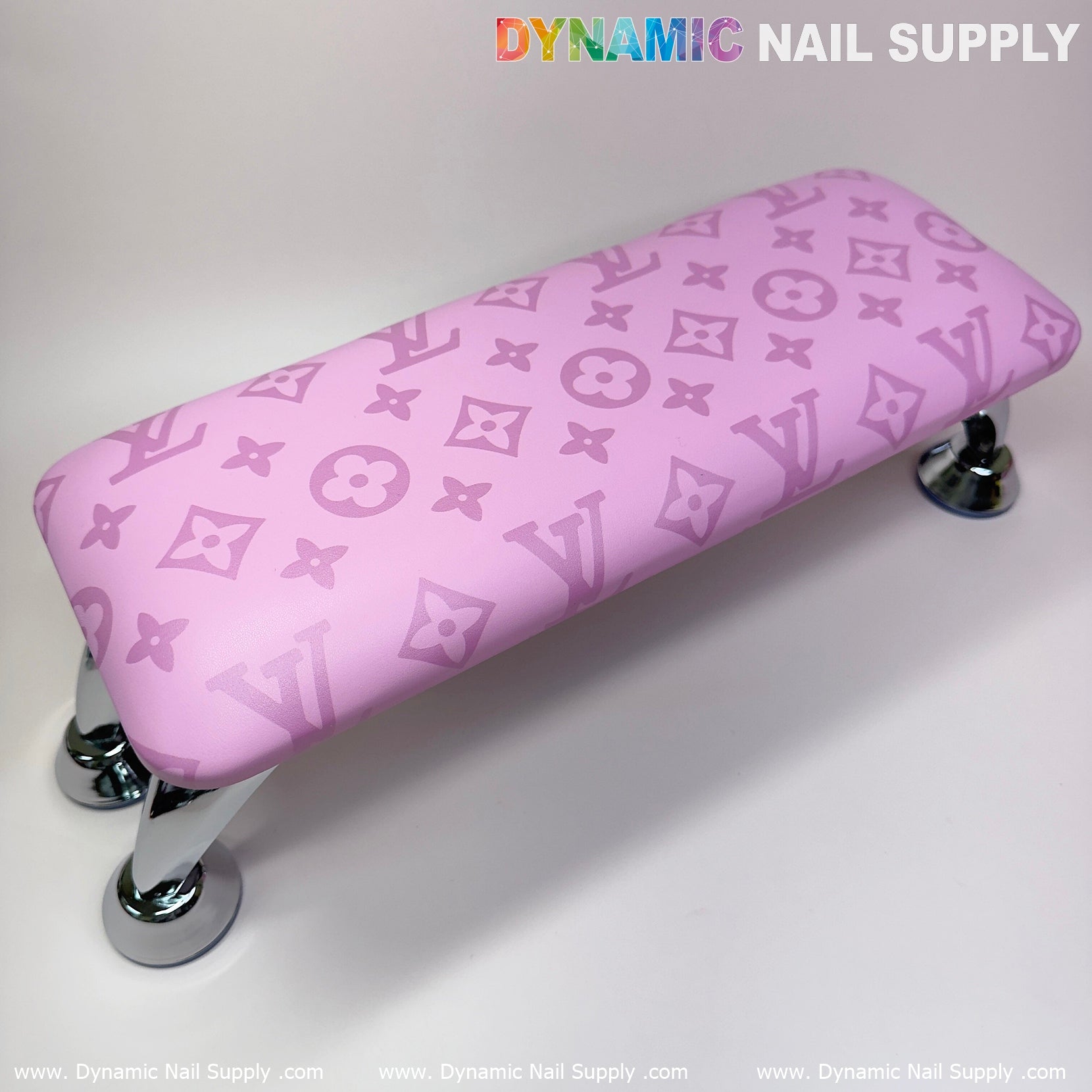 (Big Logo Pink LV Pattern) Leather Armrest Cushion Pillow for Pedicure Manicure (Reposabrazos Para Manicura)
