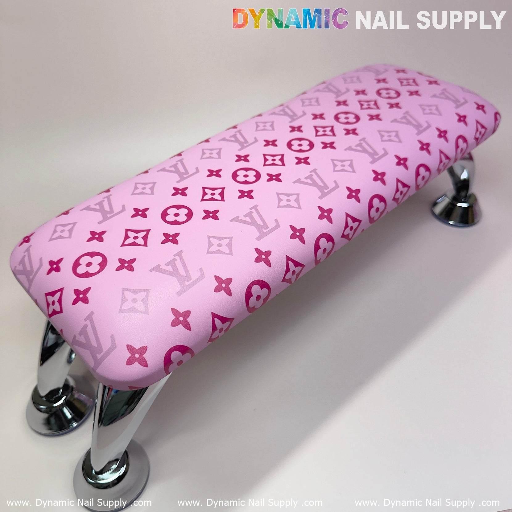 (Pink LV logo Pattern) Leather Armrest Cushion Pillow for Pedicure Manicure (Reposabrazos Para Manicura)