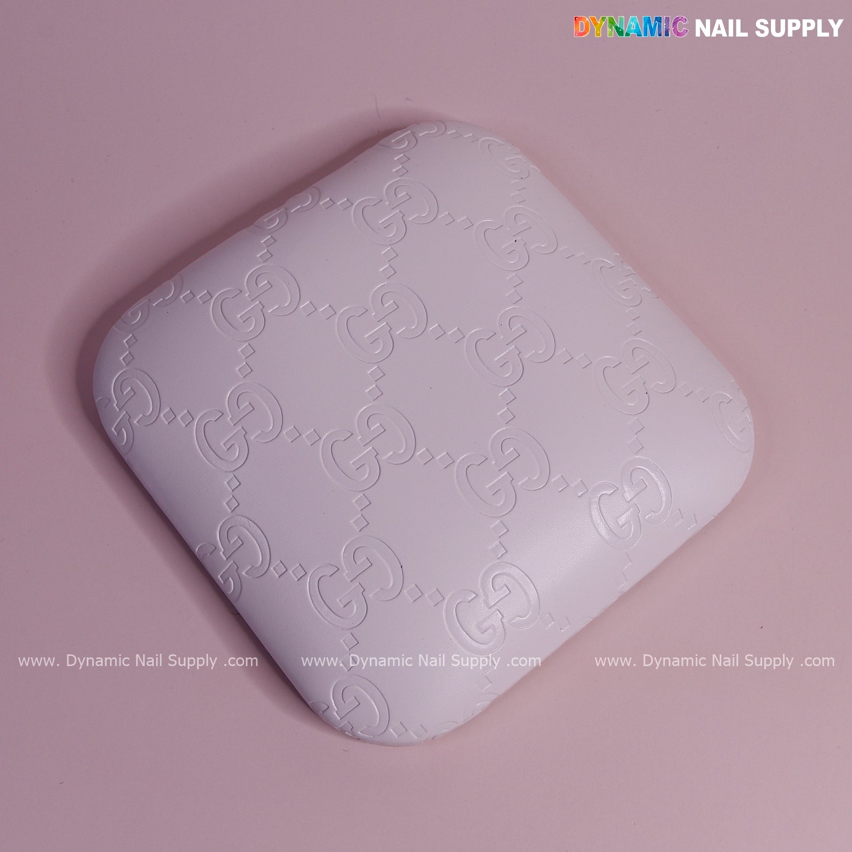 (White GC Engrave - Smooth) Elbow Pad Pillow for Nail Tech : Soft Pu Leather, Supportive, Built for Long Hours Usage