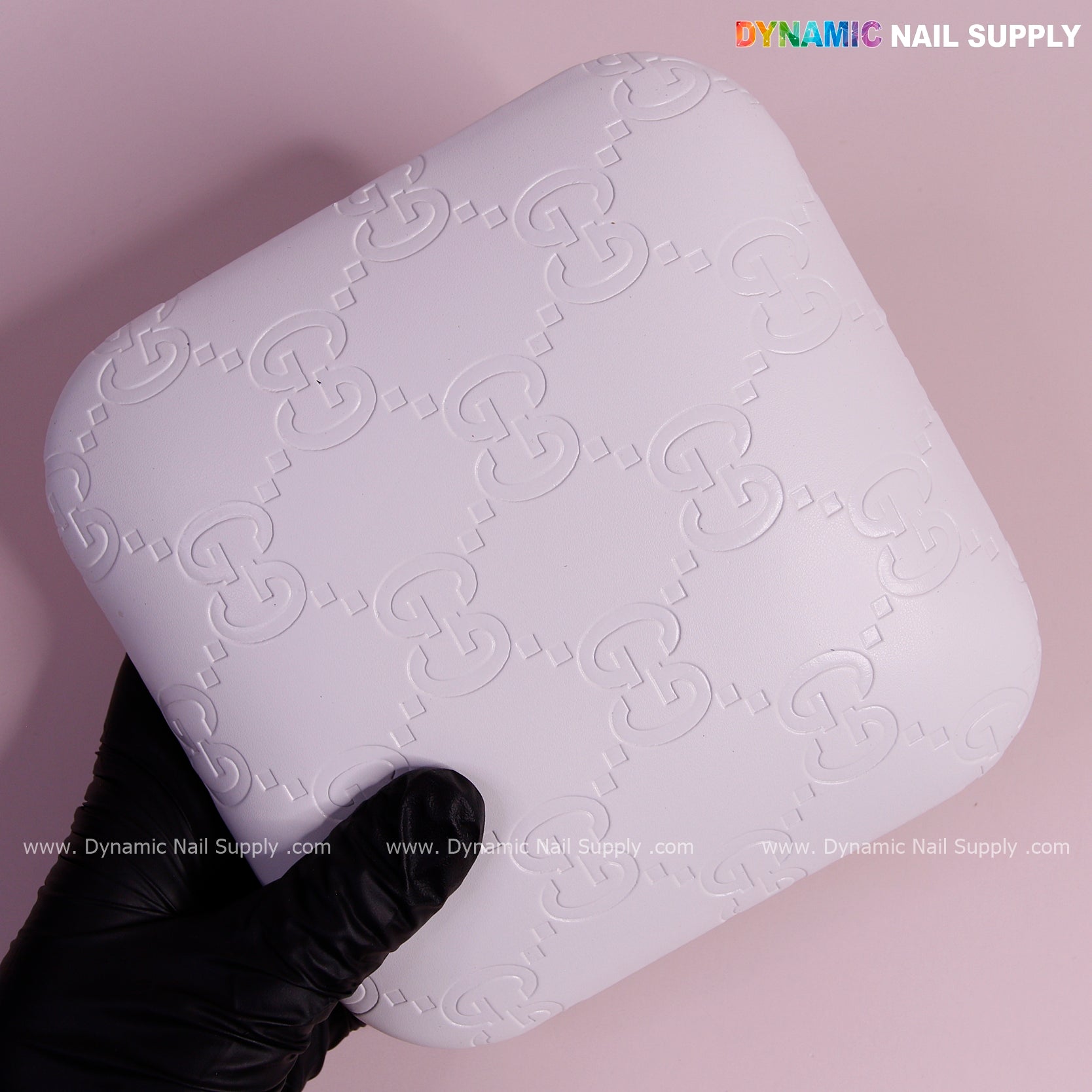 (White GC Engrave - Smooth) Elbow Pad Pillow for Nail Tech : Soft Pu Leather, Supportive, Built for Long Hours Usage