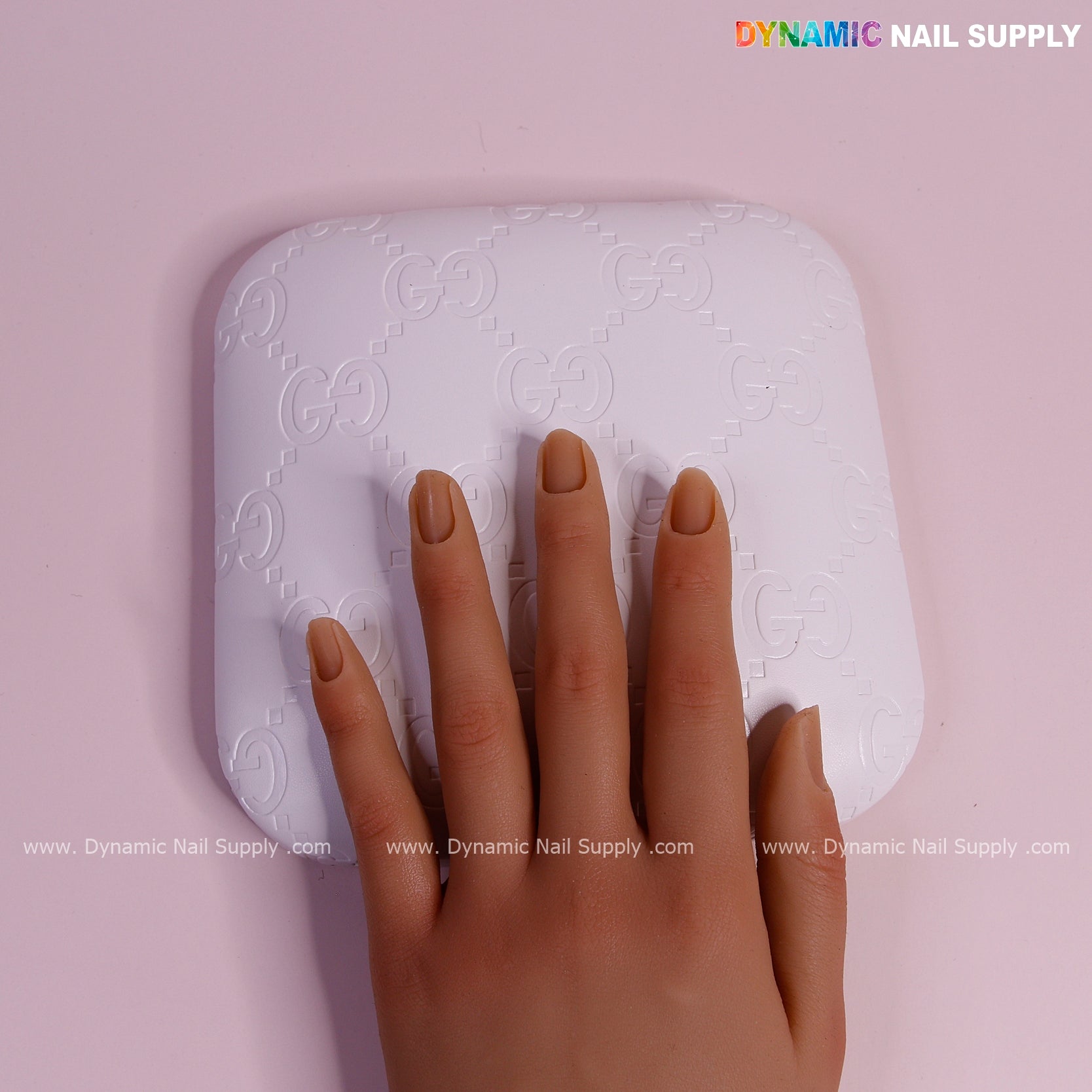 (White GC Engrave - Smooth) Elbow Pad Pillow for Nail Tech : Soft Pu Leather, Supportive, Built for Long Hours Usage