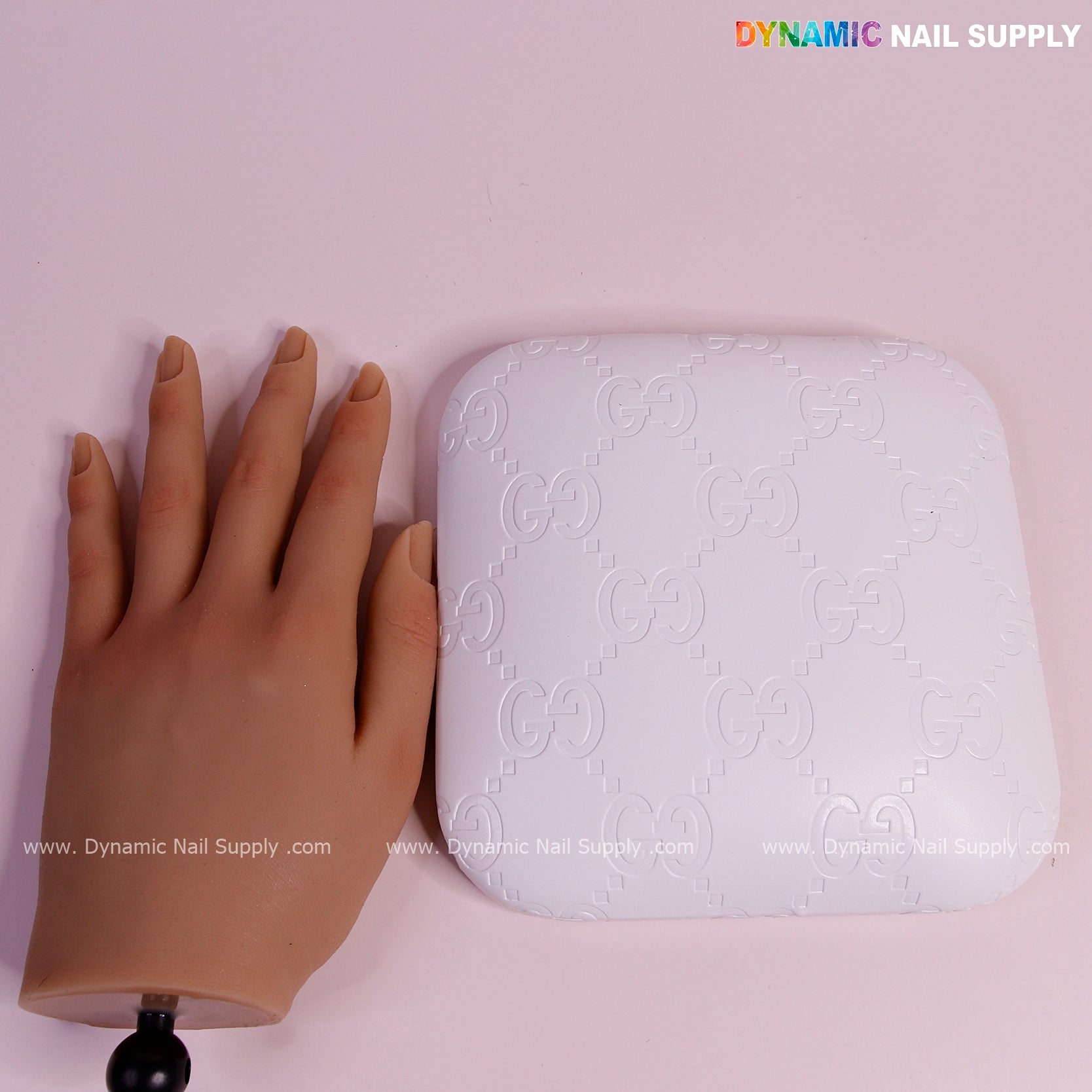 (White GC Engrave - Smooth) Elbow Pad Pillow for Nail Tech : Soft Pu Leather, Supportive, Built for Long Hours Usage