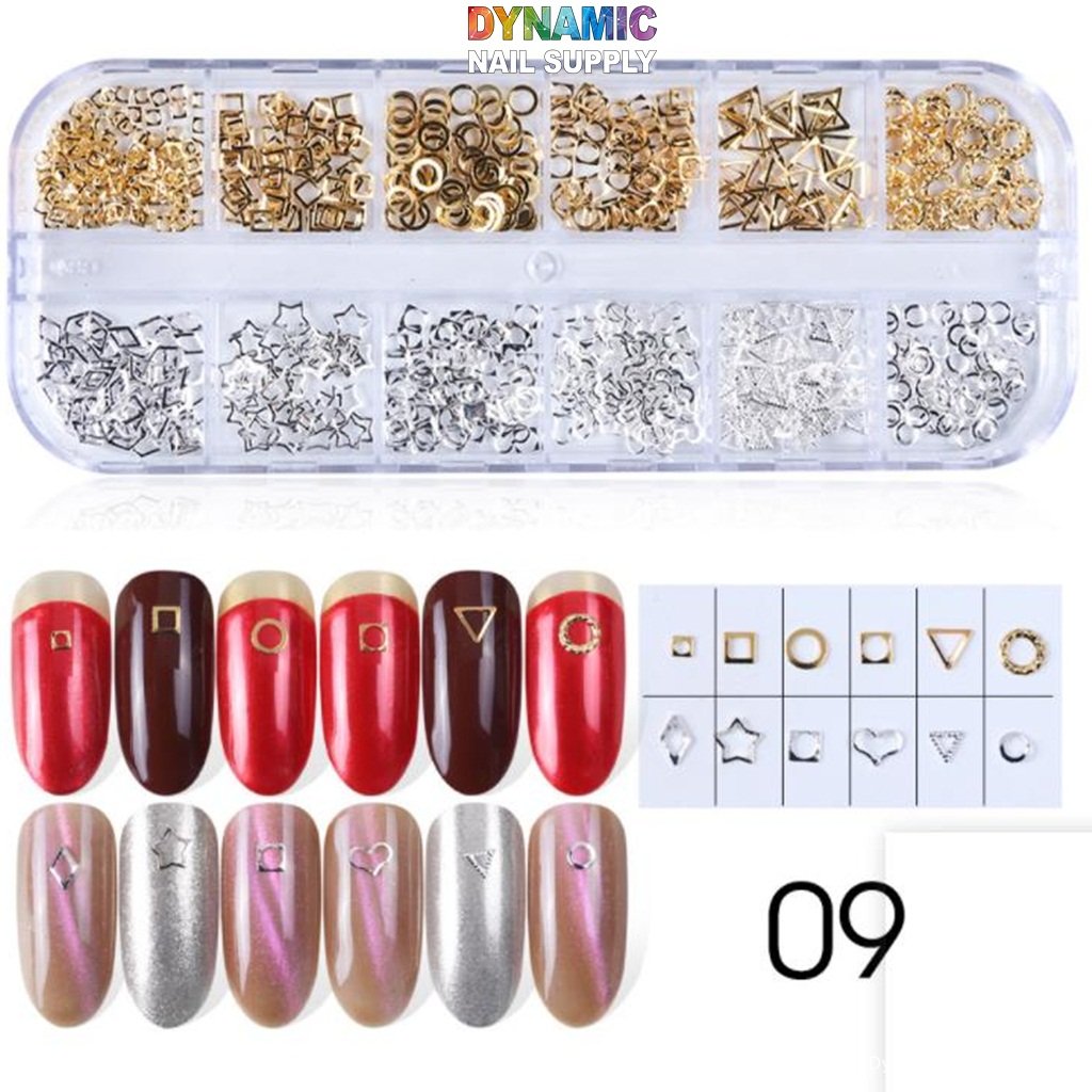 3D Hollow Metal Frame Sequins for Nail Art Design - Part 3 - 12 grids / per box