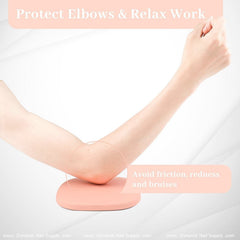 (Khaki LV Kitty Grain) Leather Elbow Cushion Pad Arm Rest Support for Manicure Nail Desk
