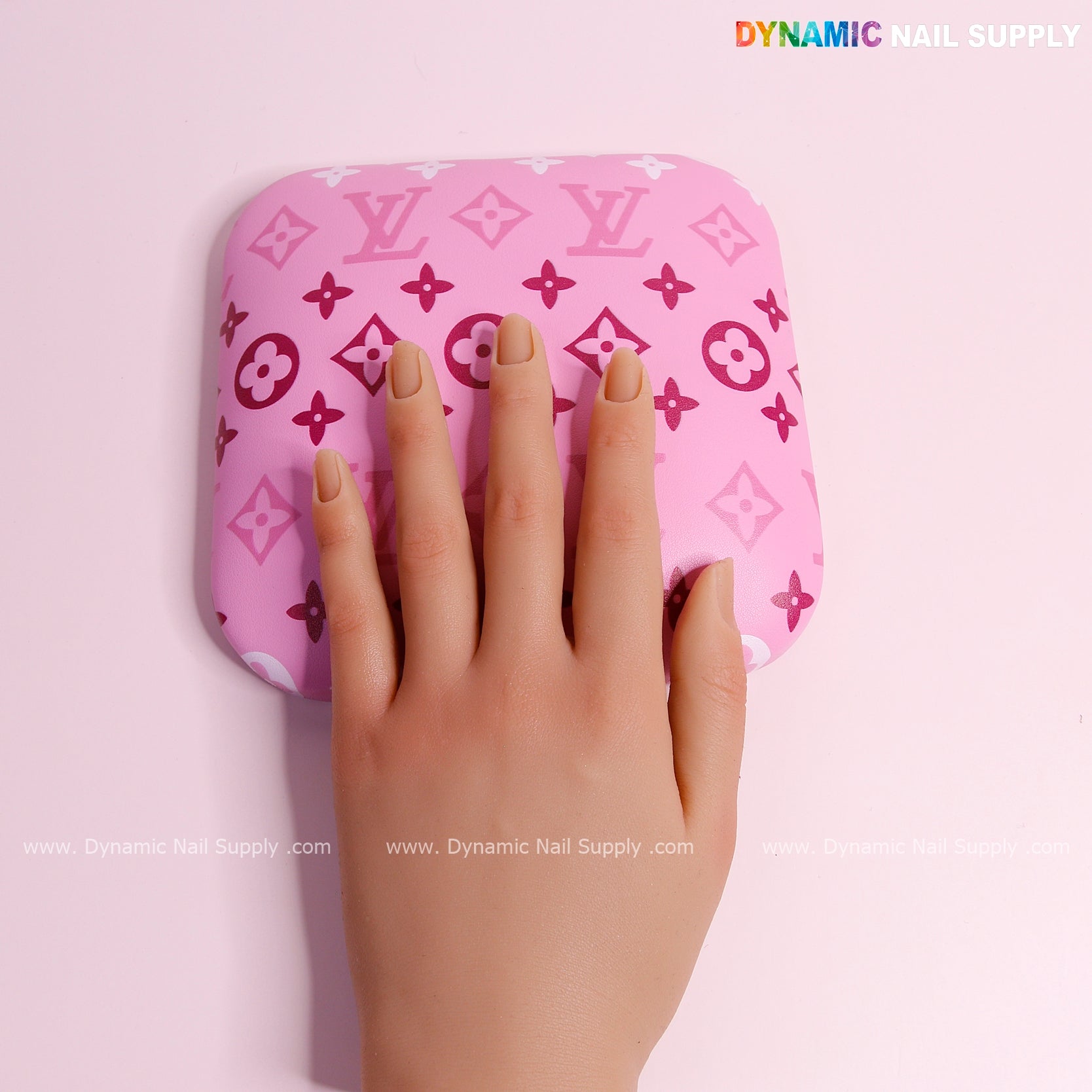 (White Pink LV 3 lines) Elbow Rest Pillow for Nail Tech : Soft Pu Leather, Supportive, Built for Long Hours Usage