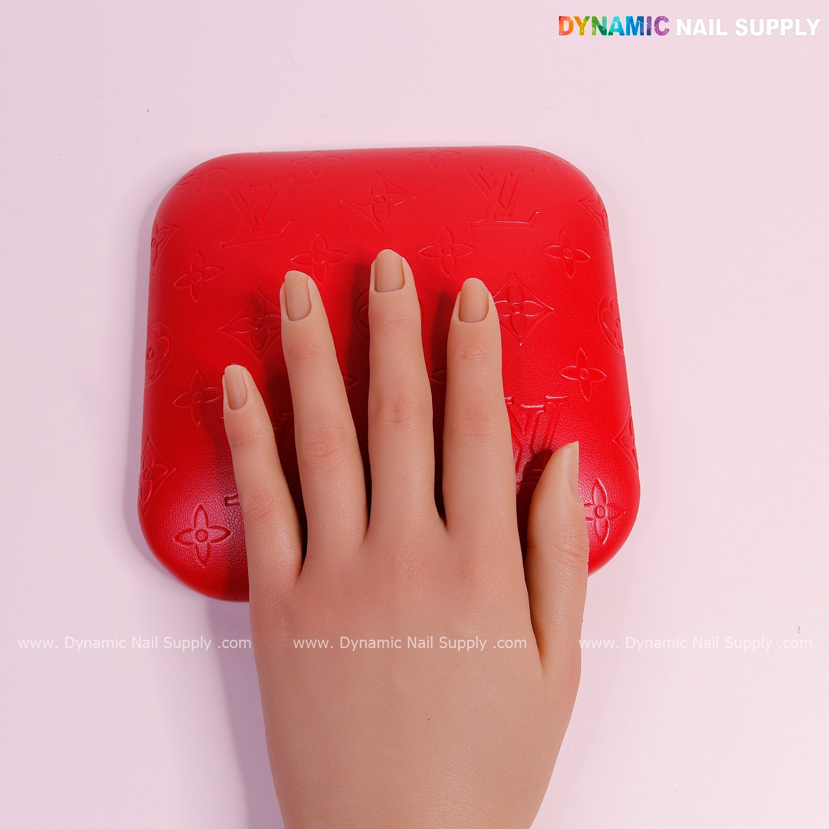 (Red LV Engrave) Elbow Pad for Nail Tech : Soft Pu Leather, Supportive, Built for Long Hours