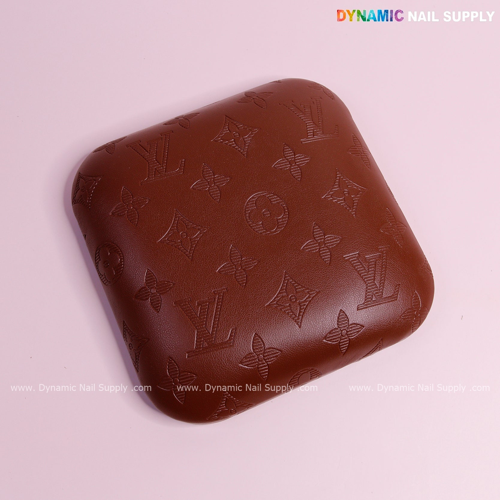 (Chocolate LV Engraved - Stripes Line logo) Elbow Pillow Pad for Nail Tech : Soft Pu Leather, Supportive, Built for Long Hours Usage