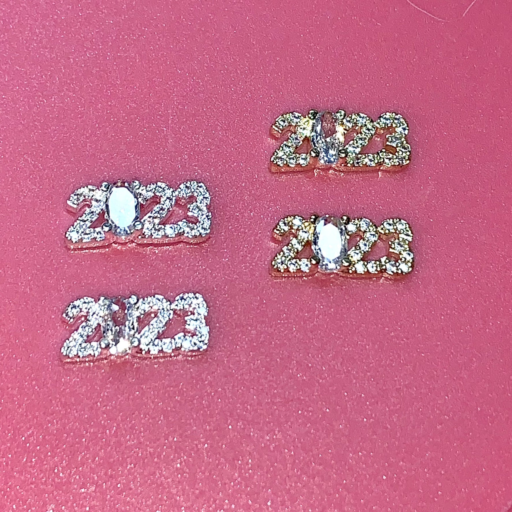 4pcs 2023 Charms (3D) for Happy New Year's Eve Nail Ideas