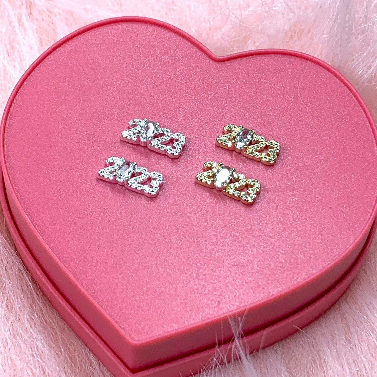 4pcs 2023 Charms (3D) for Happy New Year's Eve Nail Ideas