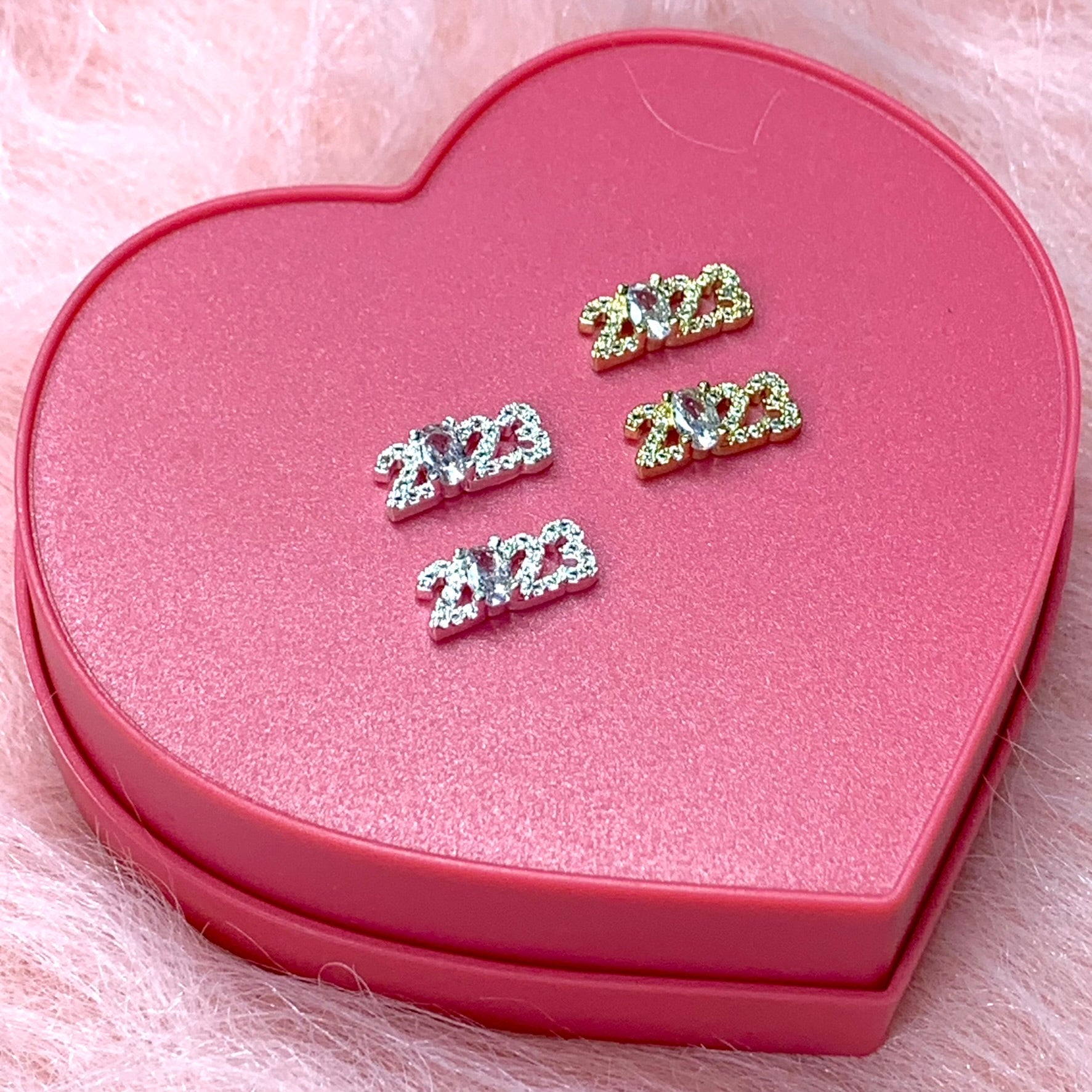 4pcs 2023 Charms (3D) for Happy New Year's Eve Nail Ideas