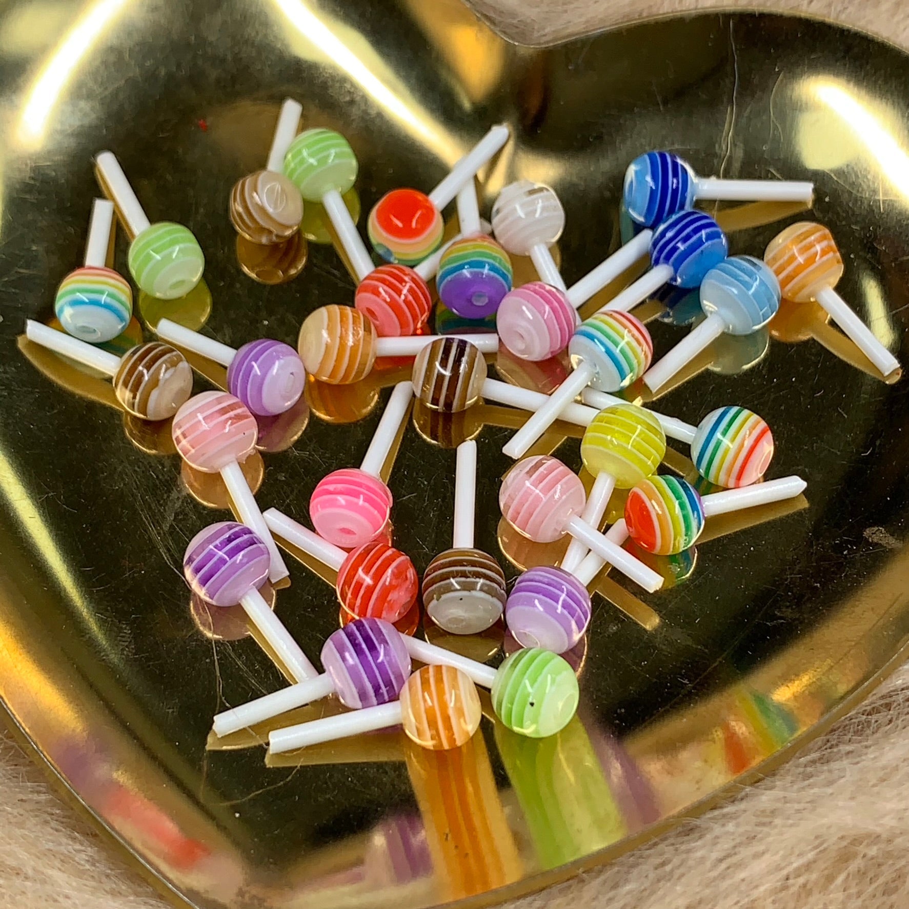 30pcs (Mixed Color) 3D Mini Lollipop Candy Charms for Cute Nails art design