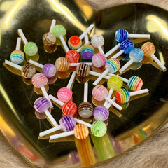 30pcs (Mixed Color) 3D Mini Lollipop Candy Charms for Cute Nails art design
