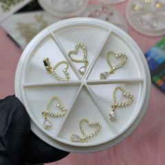 3D Heart shape luxury Charms for Valentines nails art design