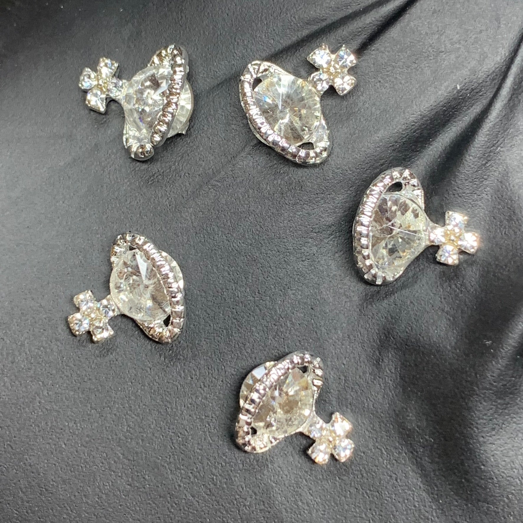 5 pcs Planet Charm for Nails art designer (Clear Crystal rhinestone engraved)