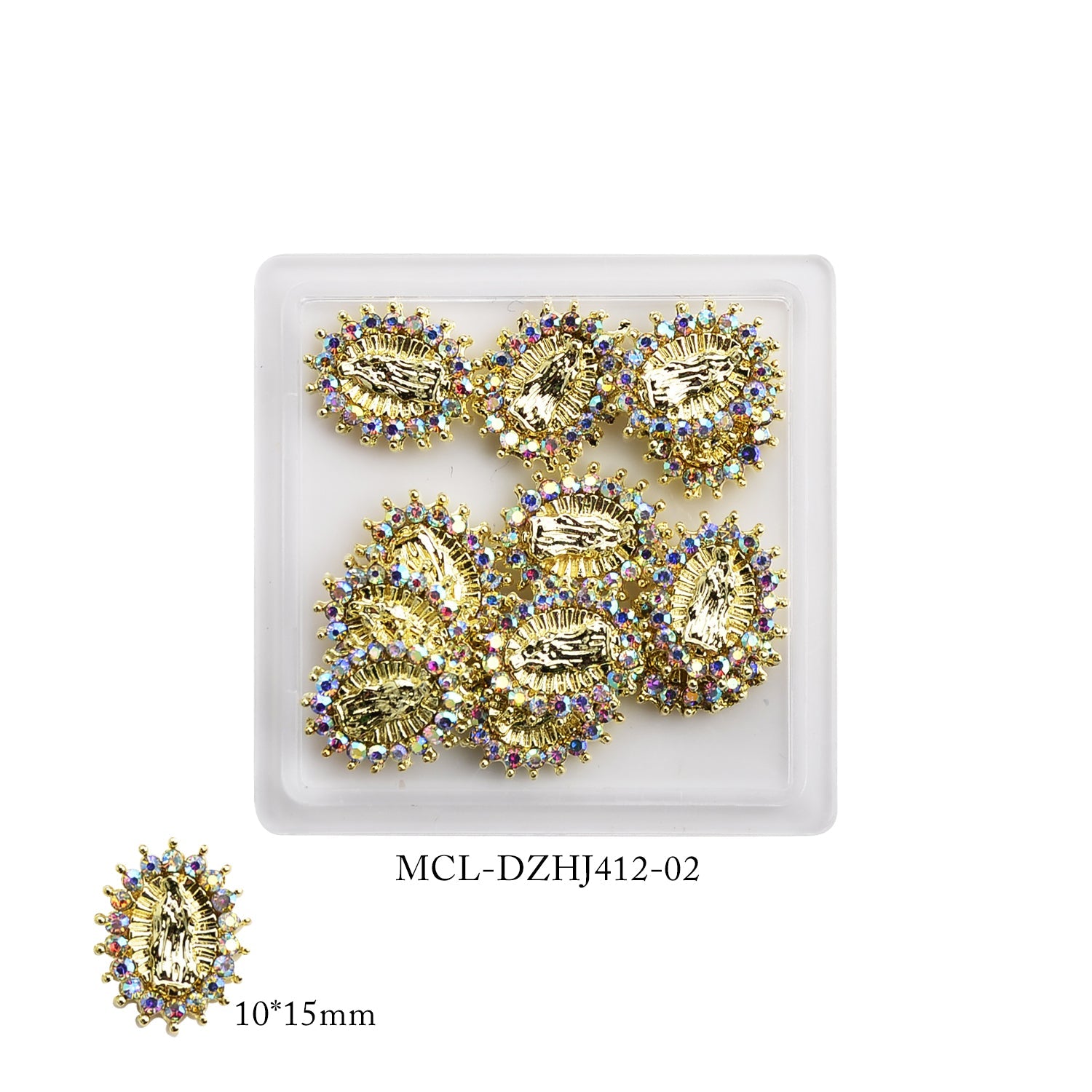 (Small version) 12 pcs bag Virgin Mary charms for Religious nails design