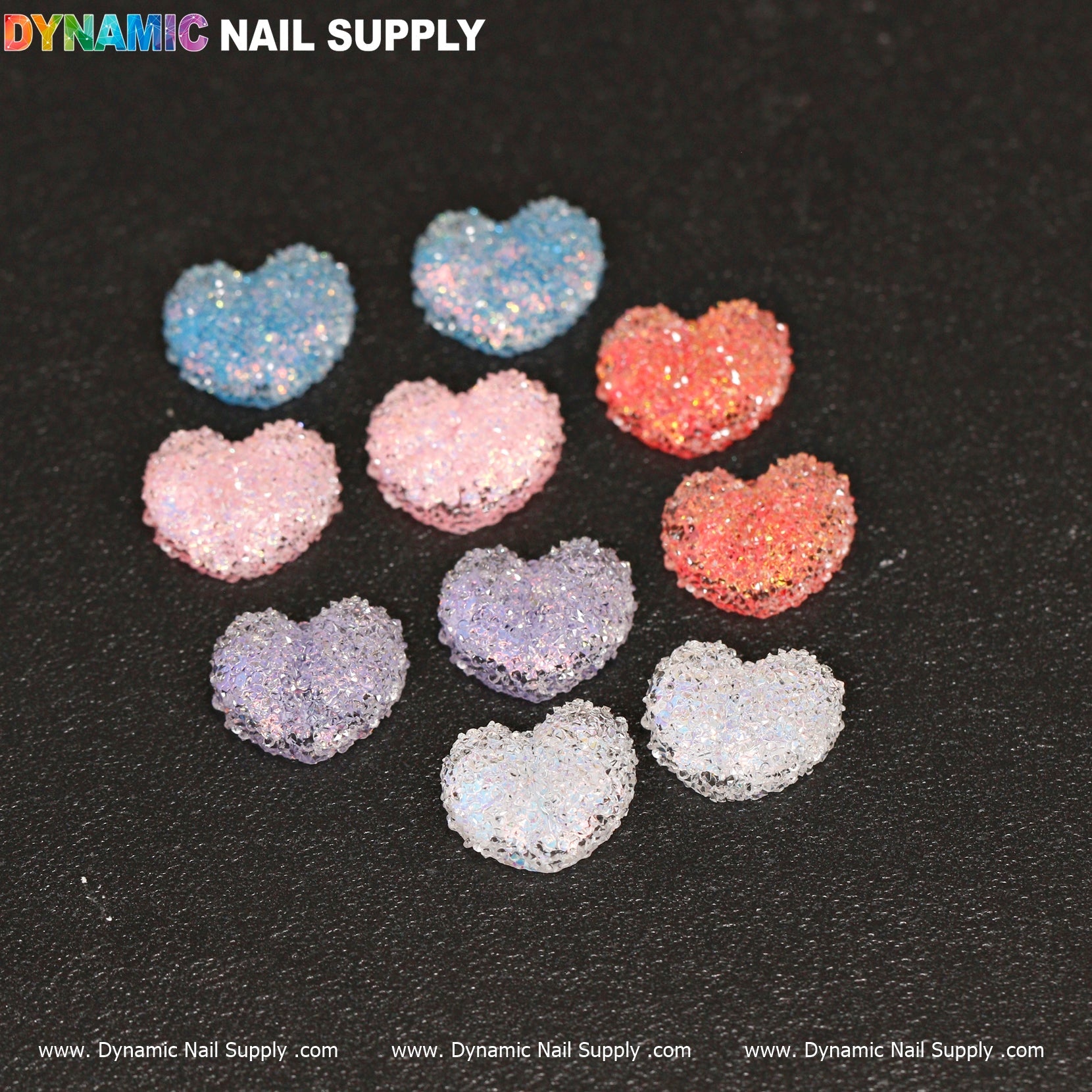 10 pcs Gummy / Sugar Candy Heart Shape Design Nail Charms