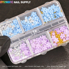 (Blue & Purple) 3D resin Flowers for Nails Art design