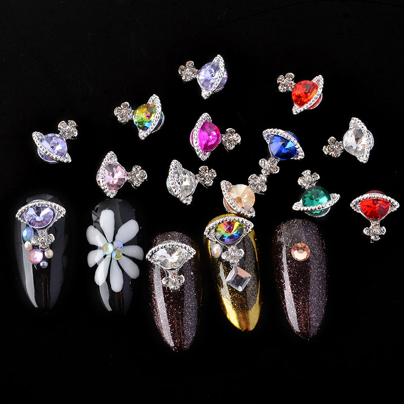 10 pcs Planet Charm for Nails art designer (Global shape charms)