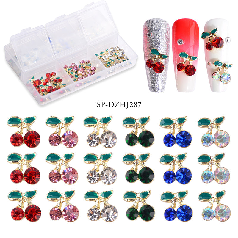 60 pcs (Mixed 6 colors) Cherry Nail Charms for Designer