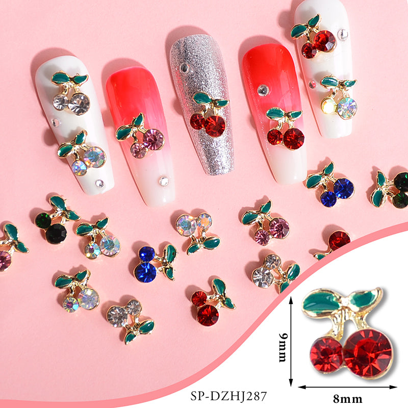 60 pcs (Mixed 6 colors) Cherry Nail Charms for Designer