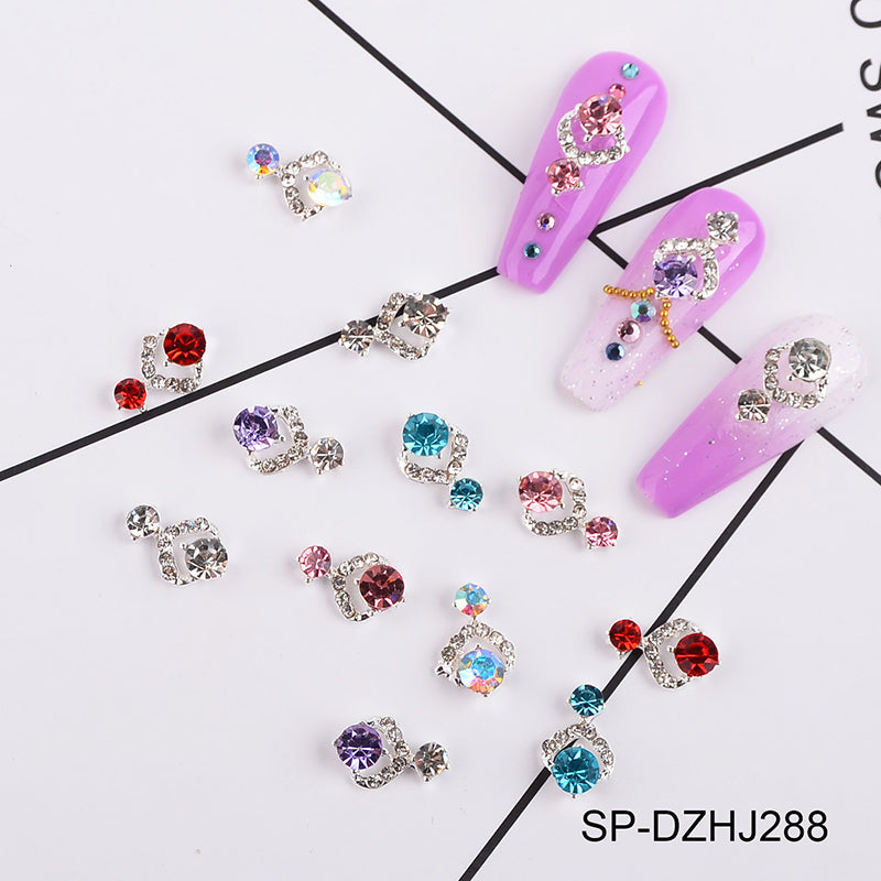 60 pcs Luxury Water Drop Shape Nail Charms with Rhinestone for Designer