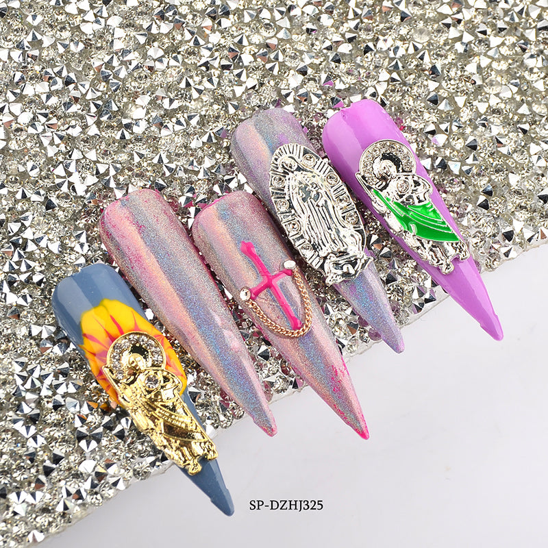 (10 pcs/ bag) Religious charms for vintage nails art design (San Judas / Virgin Mary)