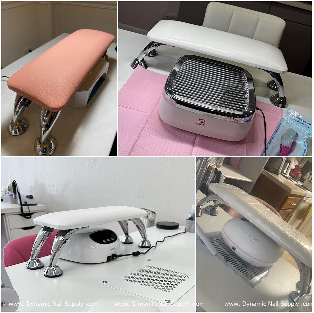 (Purple) Microfiber Leather Armrest with Cushion Pillow for Pedicure Manicure (Reposabrazos Para Manicura)